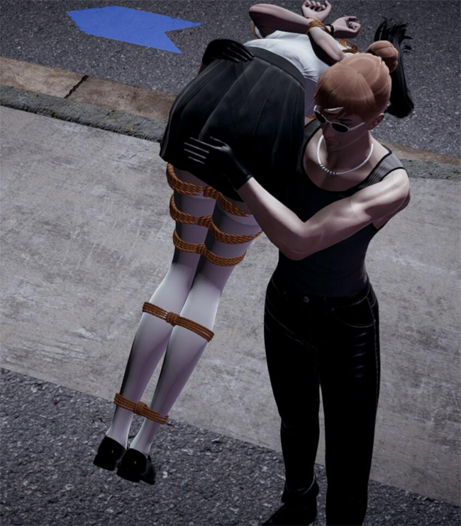 [3D]全彩色工口漫画之绑架监禁03-放学路的劫难