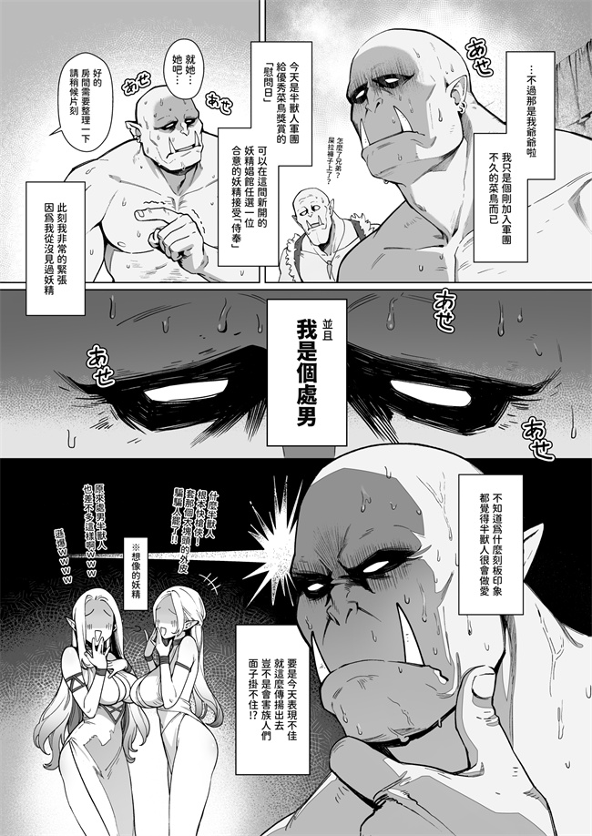 少女便器本子之妖精娼館 3号室レイシー 褐色肌エルフを指名した童貞オーク