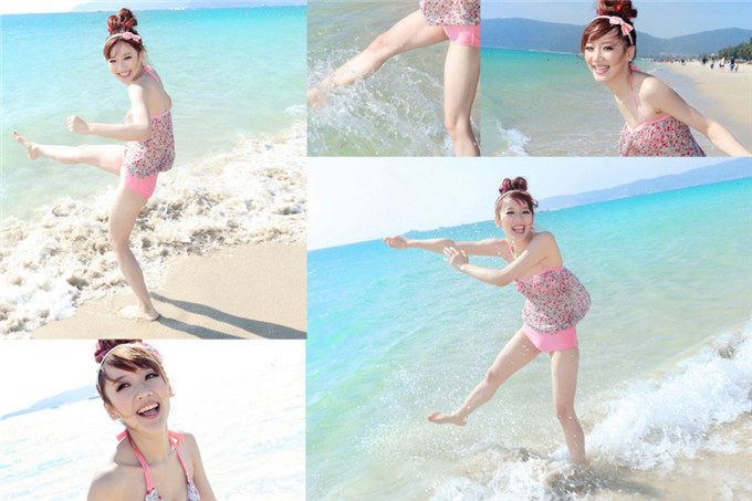 闺蜜性感俏皮比基尼沙滩写真