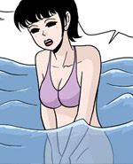 卡列漫画泳衣的带